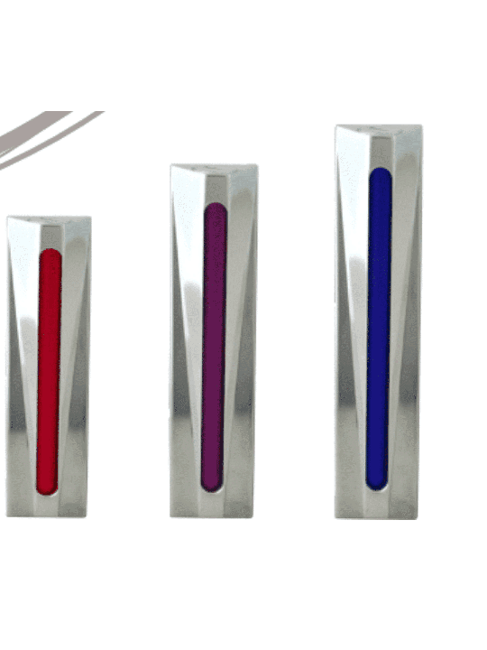 Mezuzah colorée en aluminium anodisée moderne unique C, Avi Nadav Mezuzah