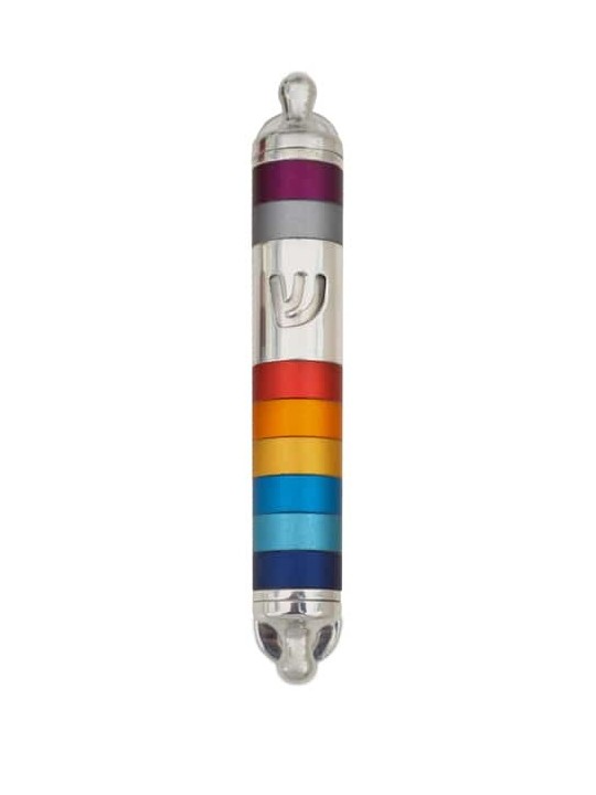Caisse ronde colorée de Mezuzah en aluminium, caisses Avi Nadav Mezuzah