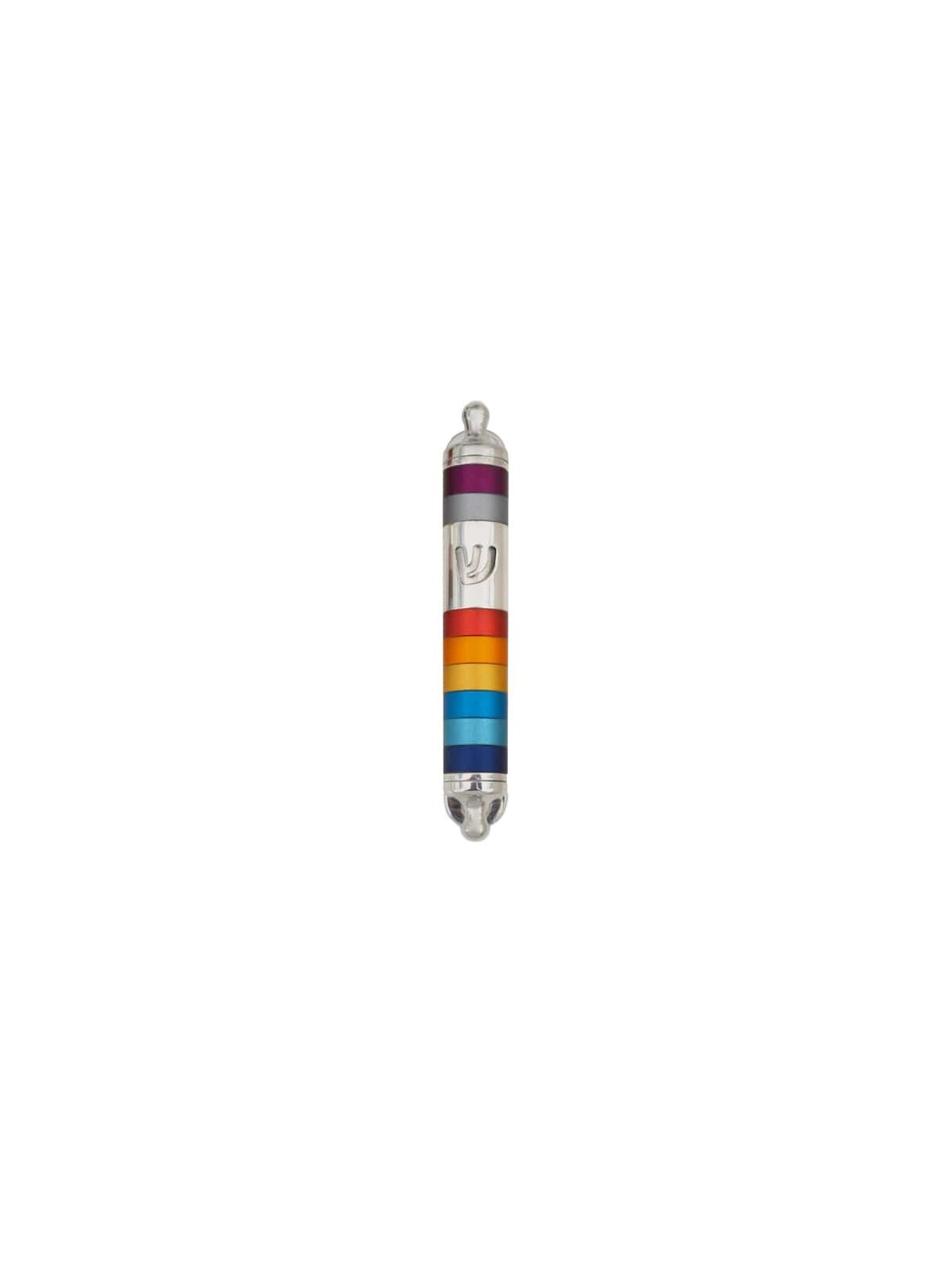 Caisse ronde colorée de Mezuzah en aluminium, caisses Avi Nadav Mezuzah
