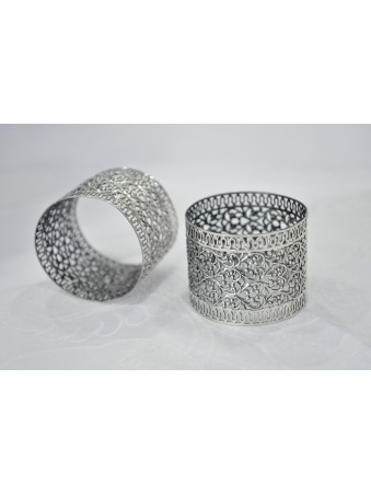 Silver Napkin Rings Holder with Filigree , Passover Gifts , Israeli Ju
