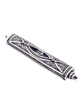 Mezuzah en argent élégante et élégante inspirée de la nature, cadeaux Tu B'Av, I