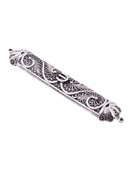 Étui décoratif Mezuzah avec ornements complexes, cadeaux Tu B'Av, israélien