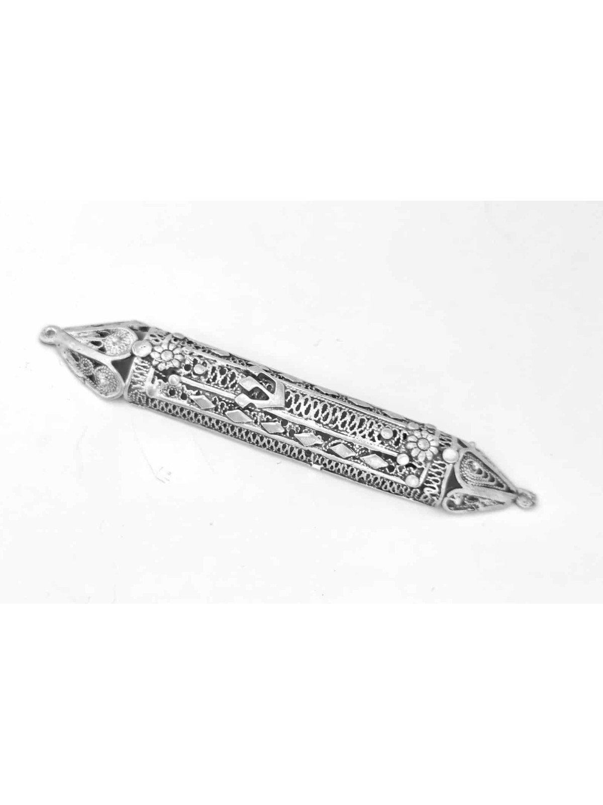 Couverture de Mezuzah en argent filigrane décorée, cadeaux Tu B'Av, Juda israélien