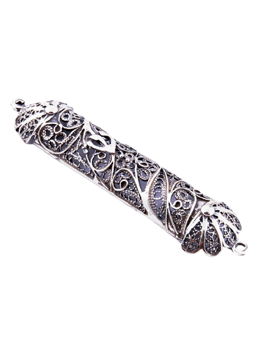 Étui Mezuzah décoré unique et spécial, cadeaux Tu B'Av, Ju israélien