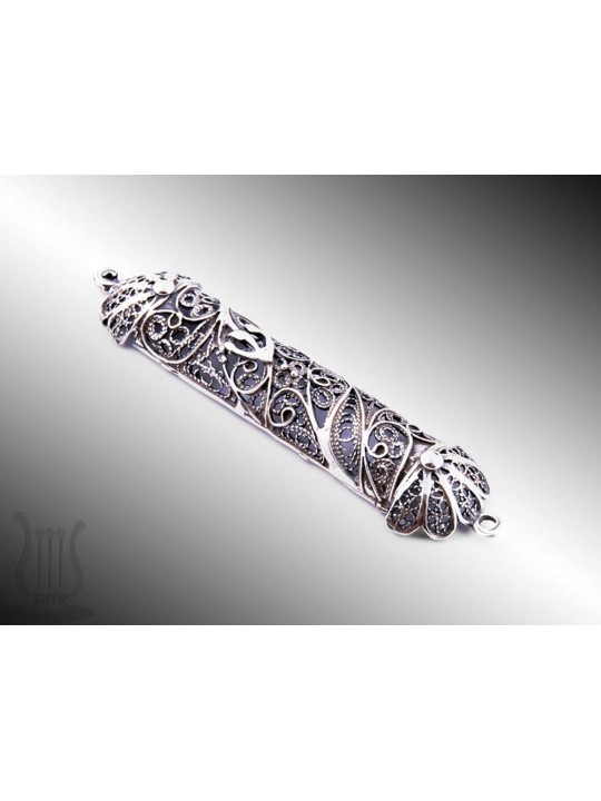 Étui Mezuzah décoré unique et spécial, cadeaux Tu B'Av, Ju israélien