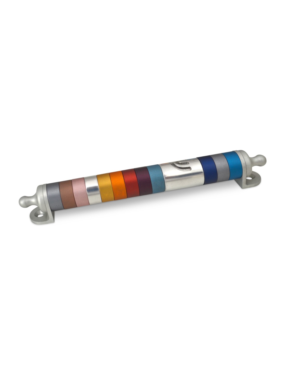 Multi Colored Anodized Aluminum Mezuzah , Large Mezuzahs , Israeli Jud