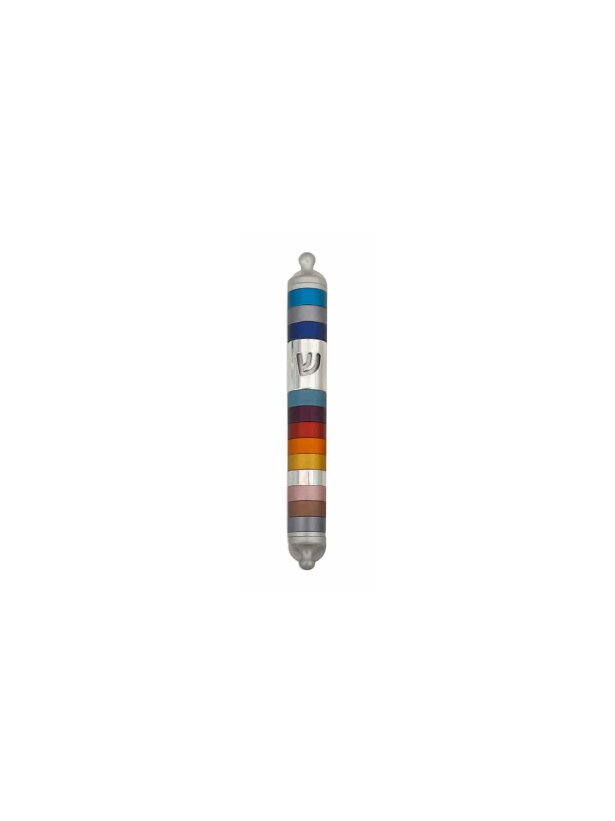 Multi Colored Anodized Aluminum Mezuzah , Large Mezuzahs , Israeli Jud