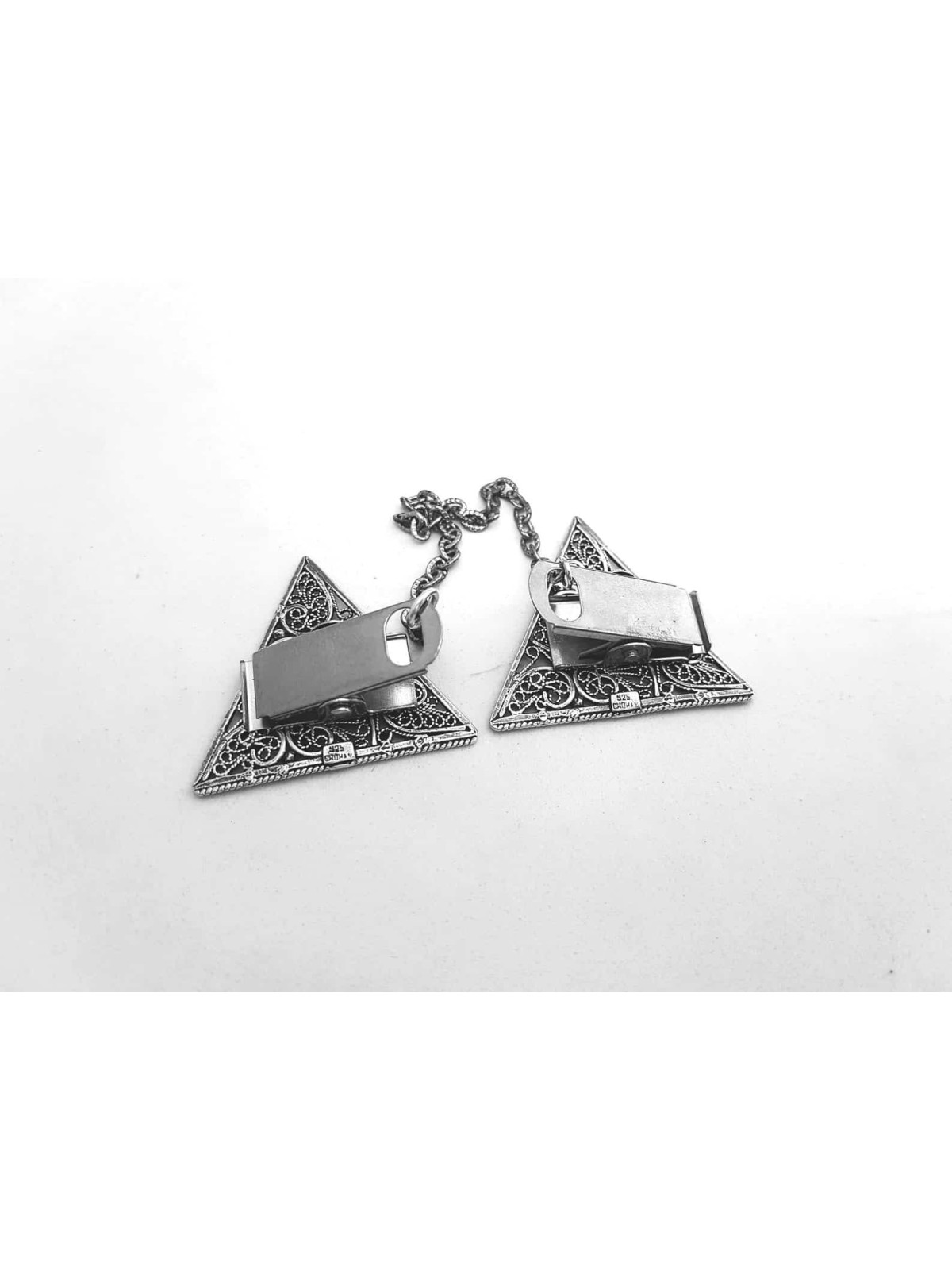 Yemenite Filigree Triangle Menorah Silver Tallit C , Passover Gifts ,