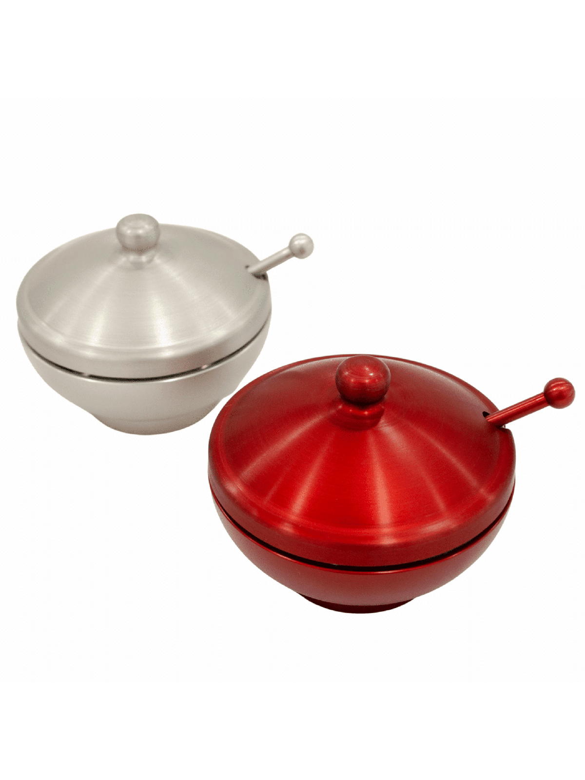 Pot à miel en aluminium avec assiette et cuillère, plats à miel en aluminium, est
