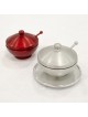 Pot à miel en aluminium avec assiette et cuillère, plats à miel en aluminium, est