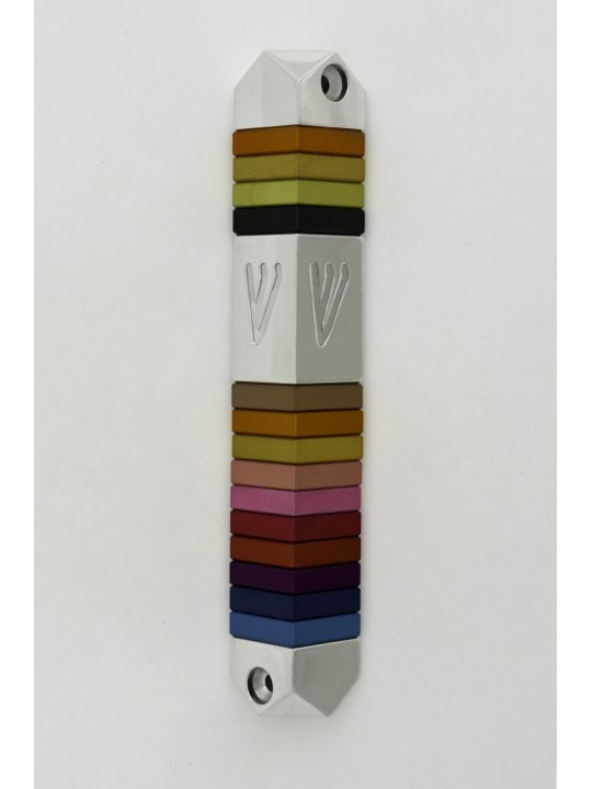 Aluminum Colorful & Stylish Triangle Mezuzah Case , Large Mezuzahs , I