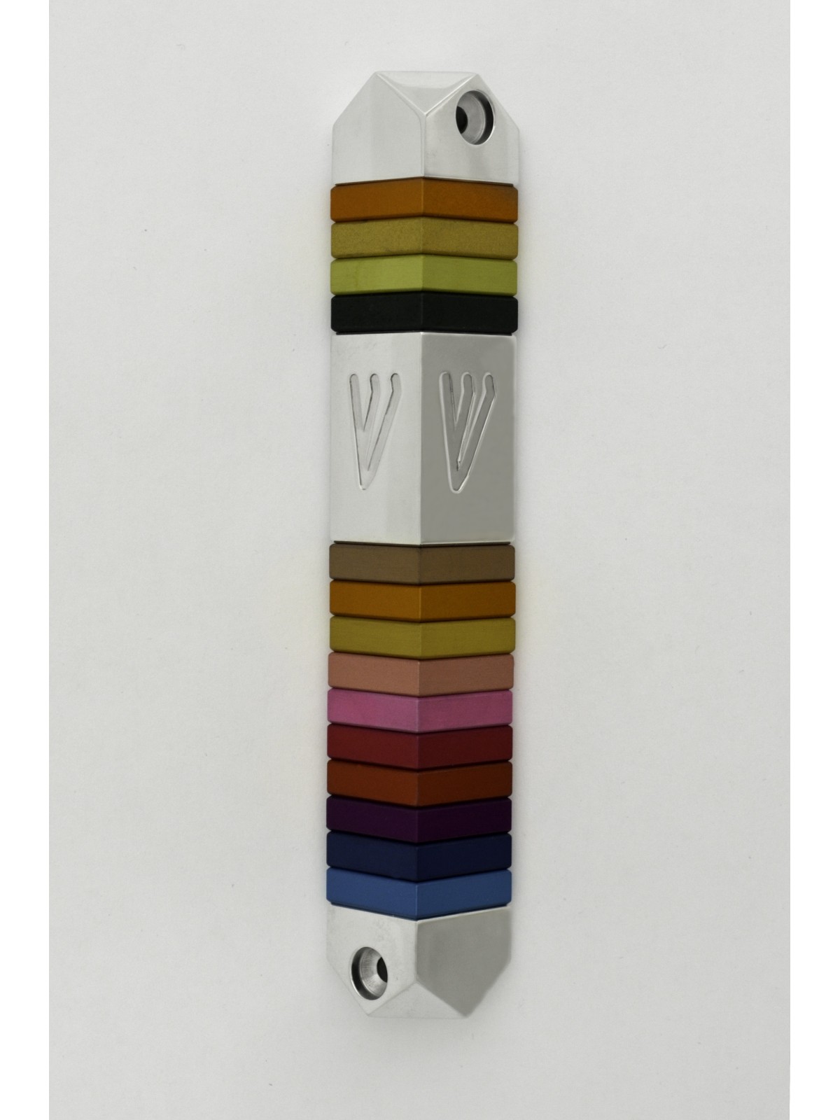 Étui à mezouza triangulaire coloré et élégant en aluminium, grandes mezouzas, I