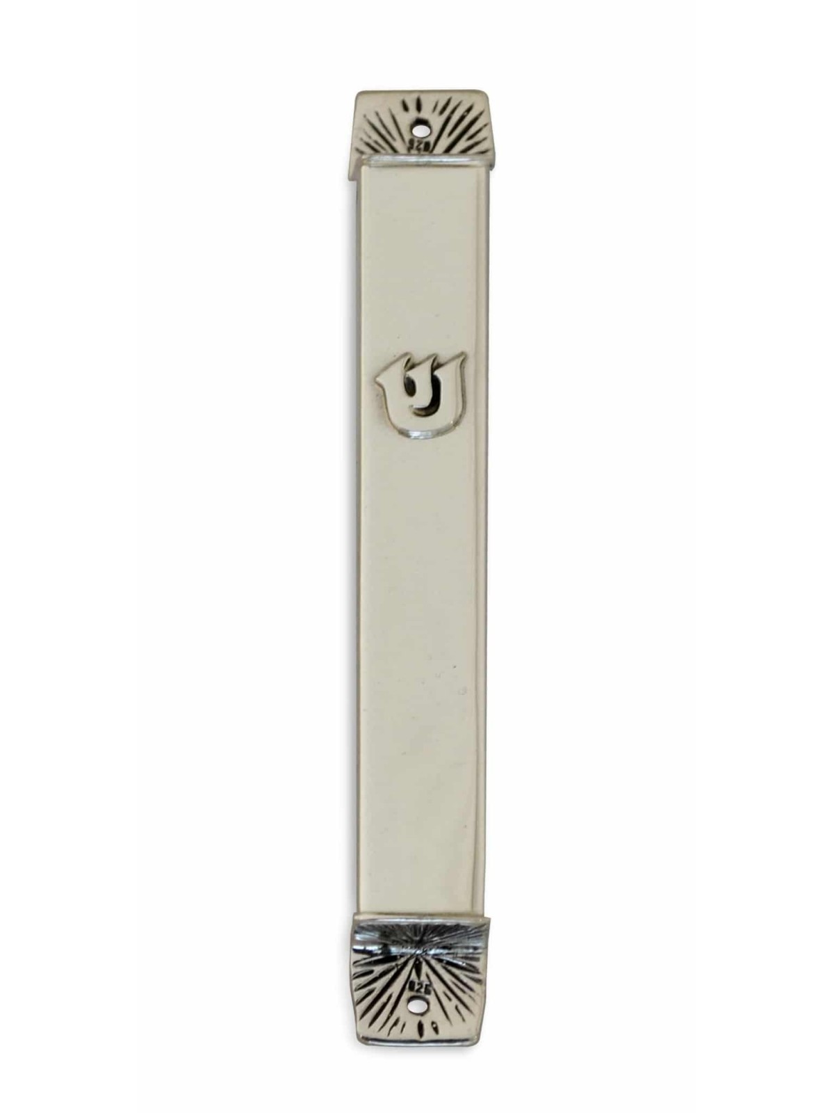 Étui Mezouza de forme rectangulaire en argent classique, pour rouleaux de 7 cm, Isr