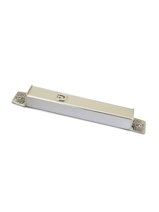 Étui Mezouza de forme rectangulaire en argent classique, pour rouleaux de 7 cm, Isr