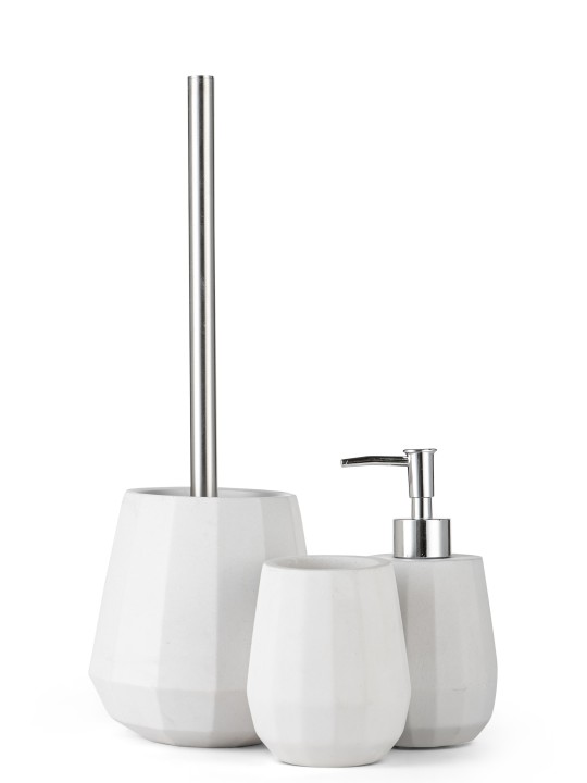 Modern White Concrete Bathroom Set , Tu B'Av Gifts , Israeli Judaica