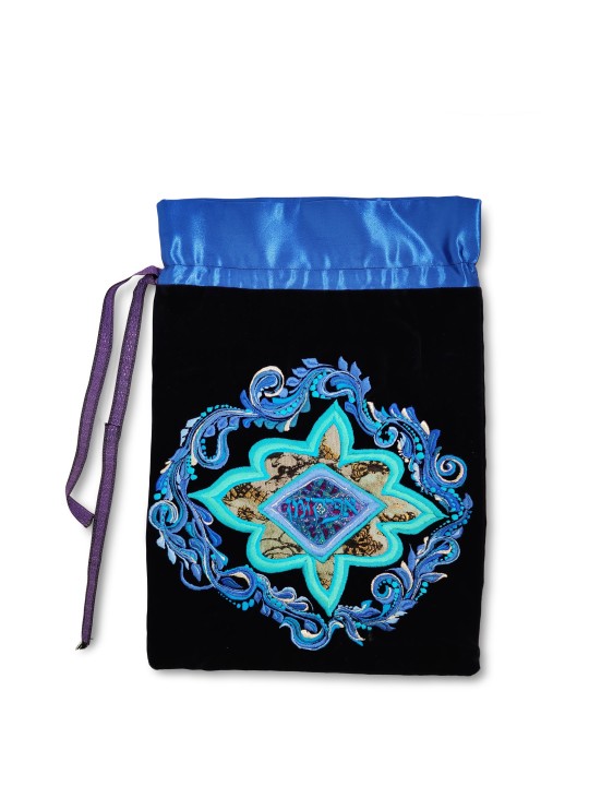 Afikom prestigieux brodé à la main noir et bleu, cadeaux de Pâque,