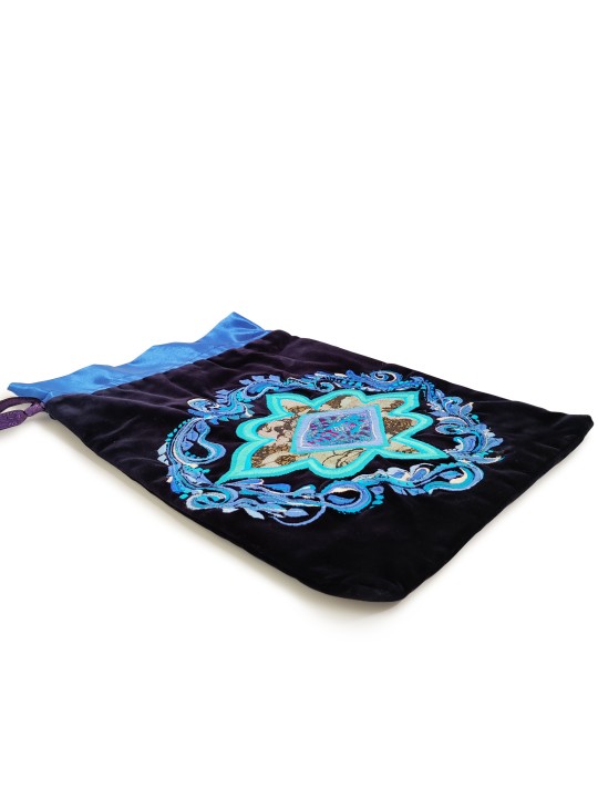 Afikom prestigieux brodé à la main noir et bleu, cadeaux de Pâque,
