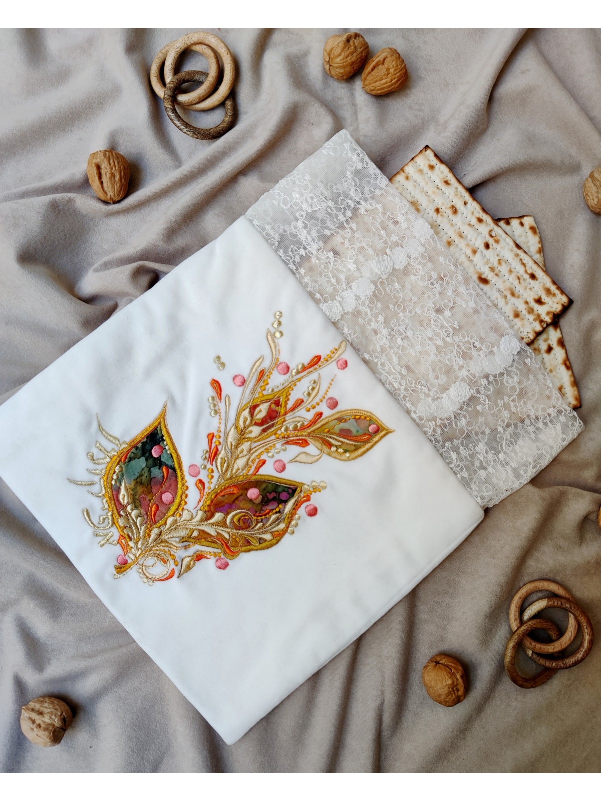 Sac Afikoman brodé à la main de qualité spéciale avec, cadeaux de Pâque,