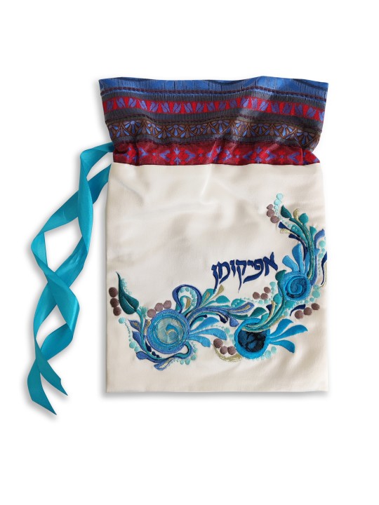 Sac Afikoman brodé en velours à main unique avec F , cadeaux de Pâque ,