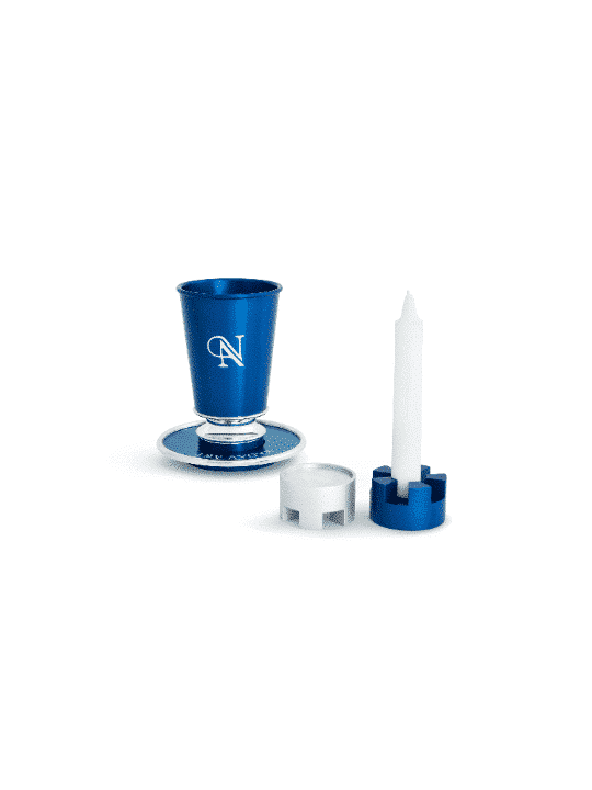 Aluminum Personalized Kiddush Set , Modern Kiddush Cups , Israeli Juda