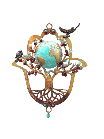 Incroyable Hamsa creuse 3D avec l'arbre de vie, cadeaux de mariage juif,