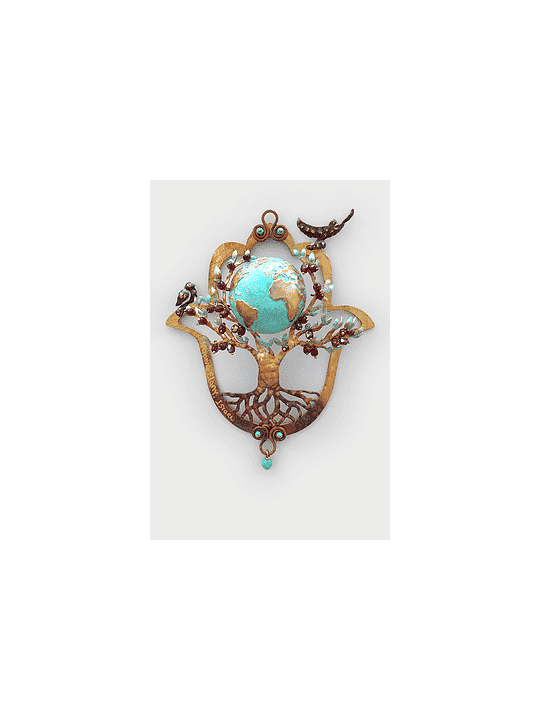 Incroyable Hamsa creuse 3D avec l'arbre de vie, cadeaux de mariage juif,