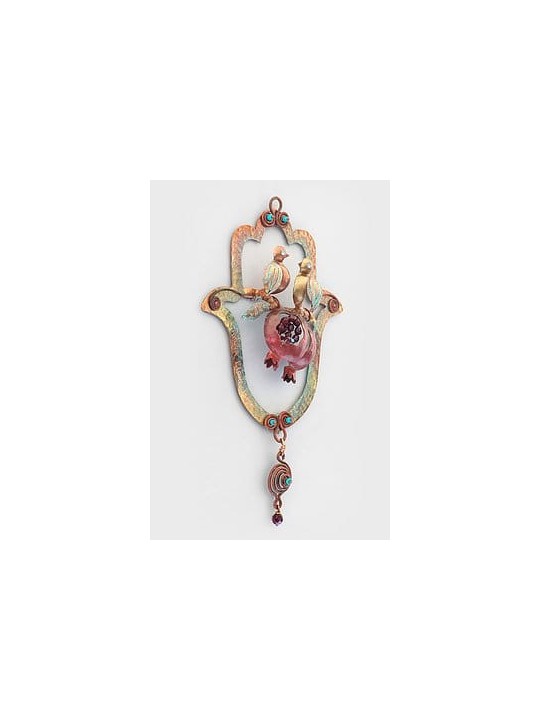 Hamsa romantique délicate avec de petits oiseaux doux et un cadeau de mariage juif