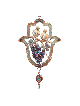 Hamsa en cuivre unique en son genre - Tourtereaux sur un raisin, Gi de mariage juif