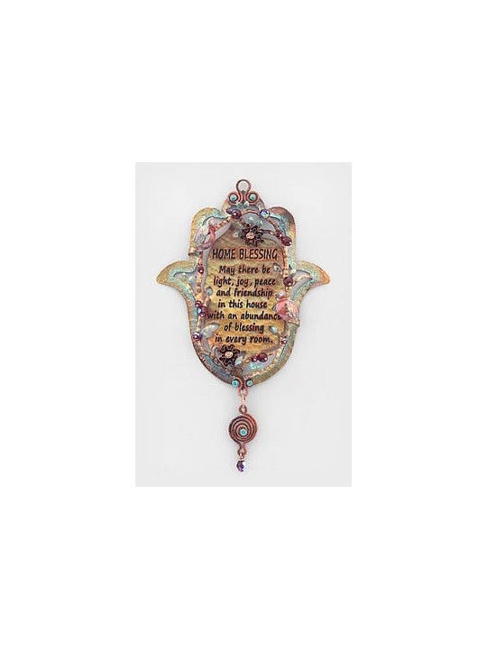 Beautiful Floral Copper Lucky Hand Home Blessing , Hamsa Wall Art , Is