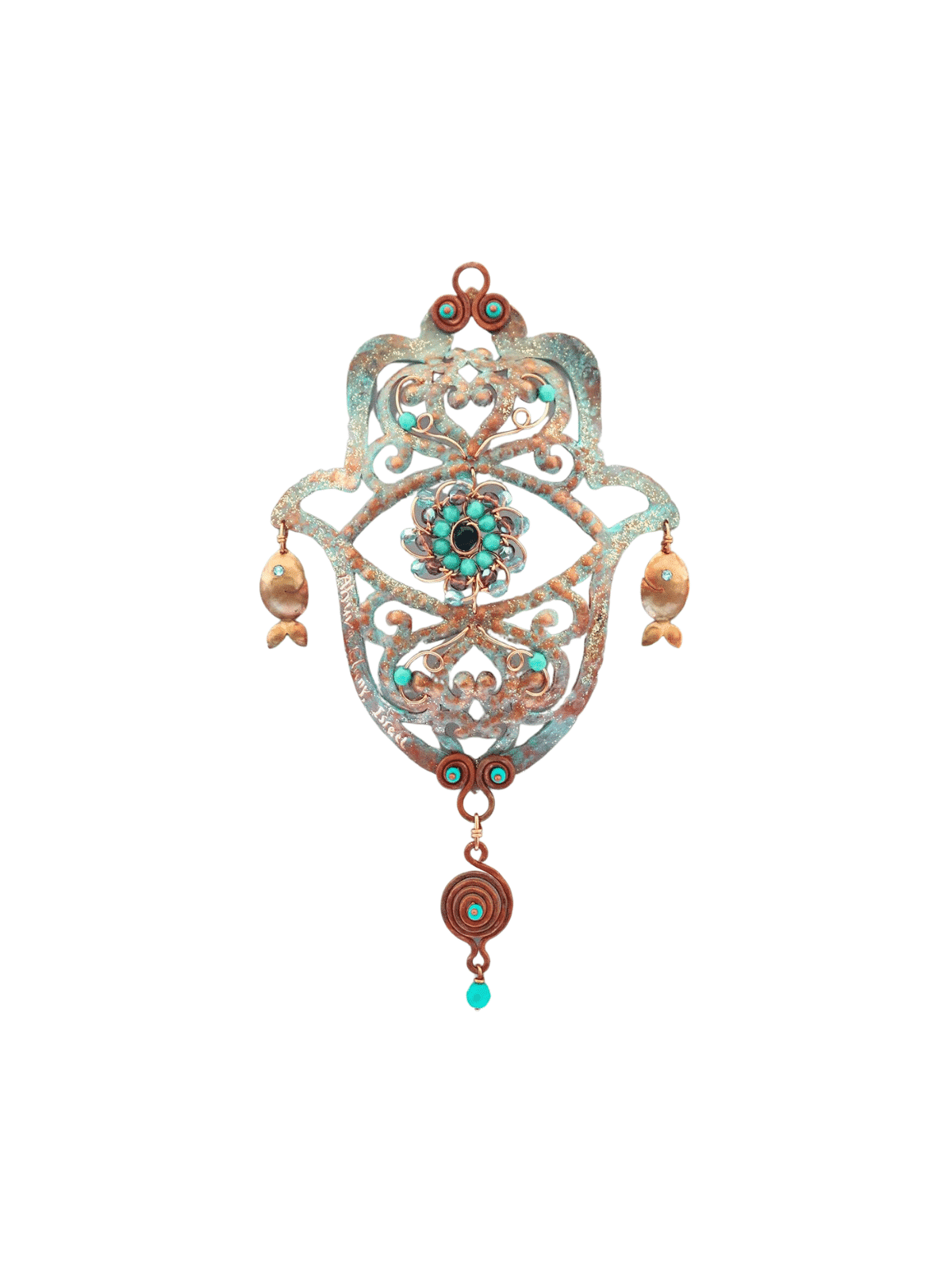Main porte-bonheur élégante en cuivre contre le mauvais œil - Judaïque moderne, cadeaux Tu B'Av, I