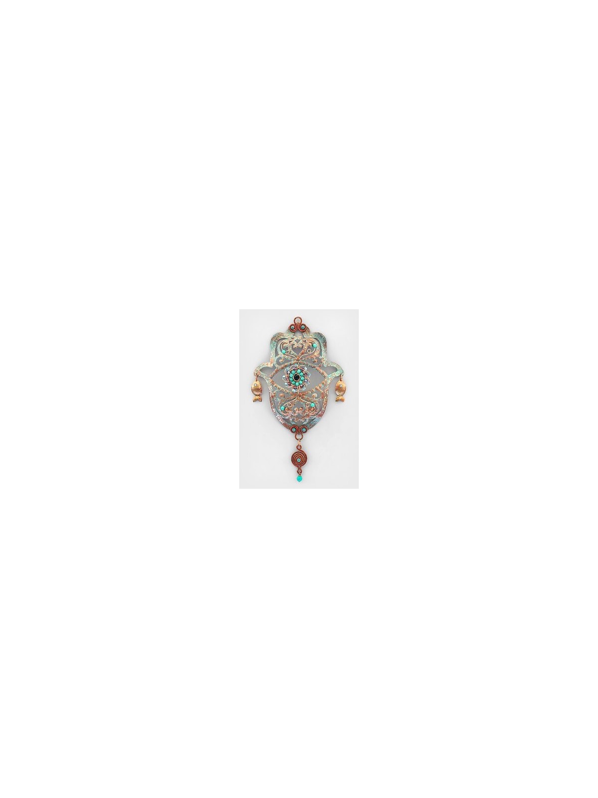 Stylish Copper Evil Eye Lucky Hand - Modern Judaic , Tu B'Av Gifts , I