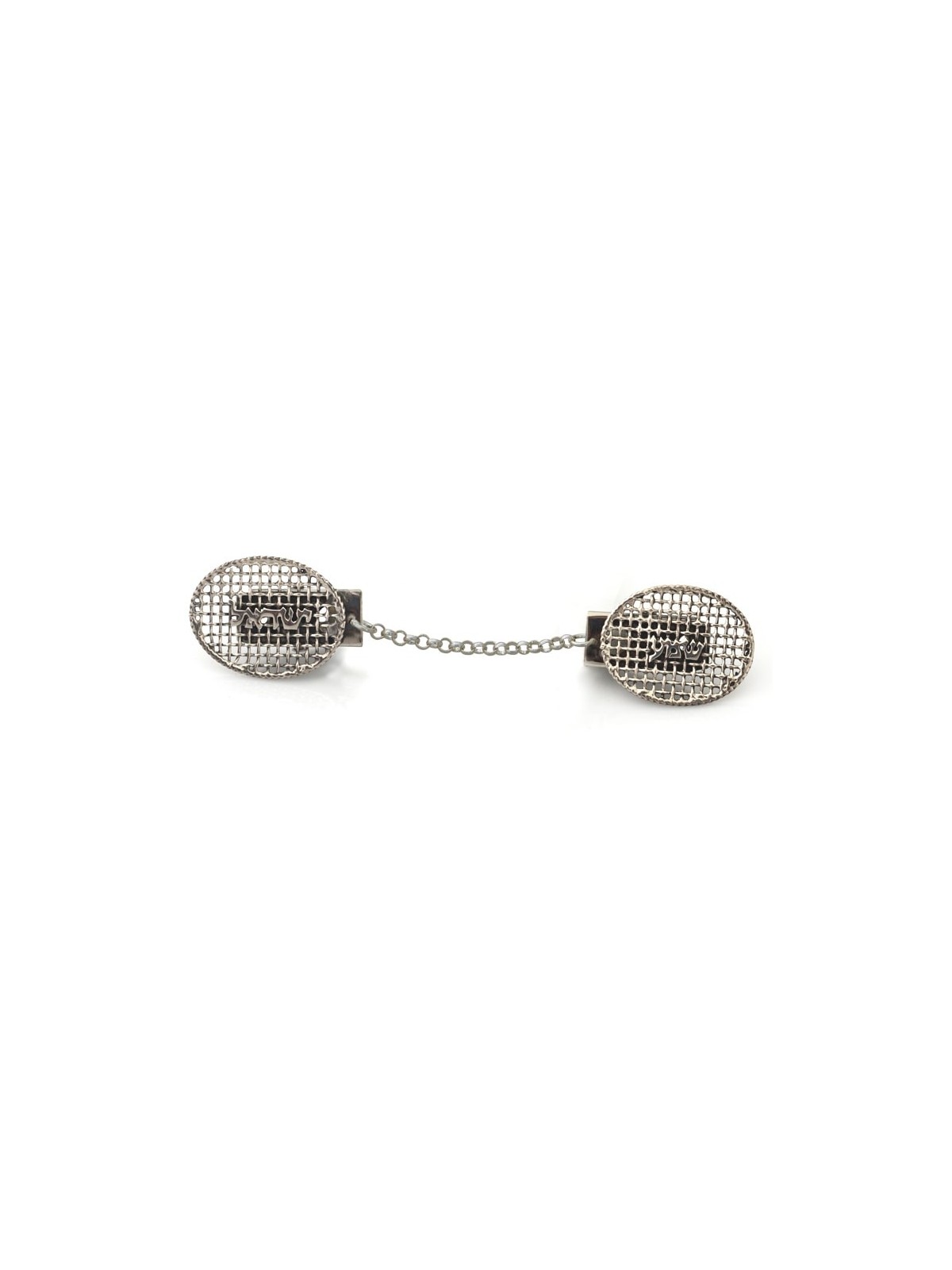 Hollow Filigree Shema Israel Tallit clips , Tallit Clips , Israeli Jud