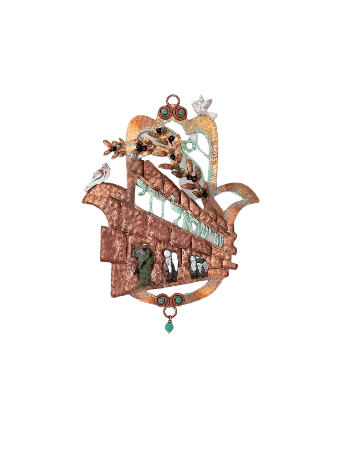 Western Wall with Am Yisrael Chai Hamsa Wall Hangi , Hamsa Wall Art ,