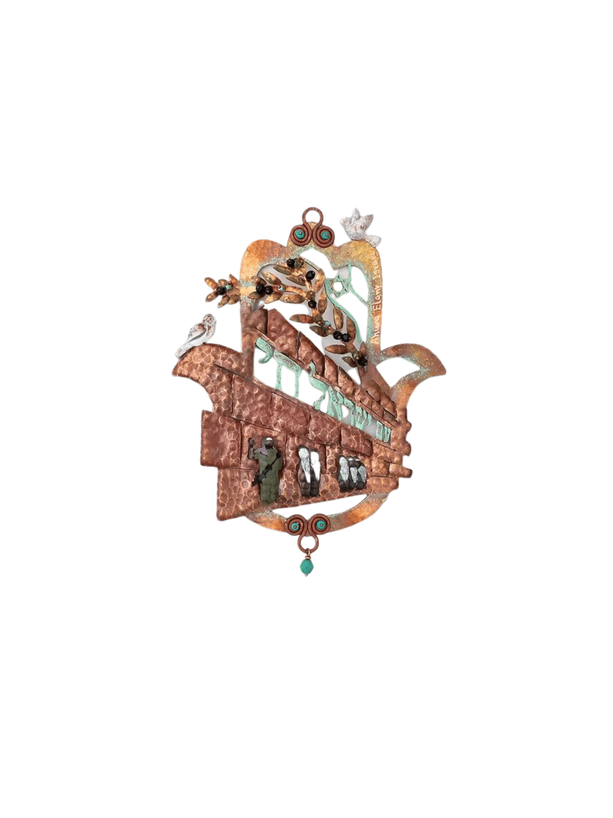Western Wall with Am Yisrael Chai Hamsa Wall Hangi , Hamsa Wall Art ,
