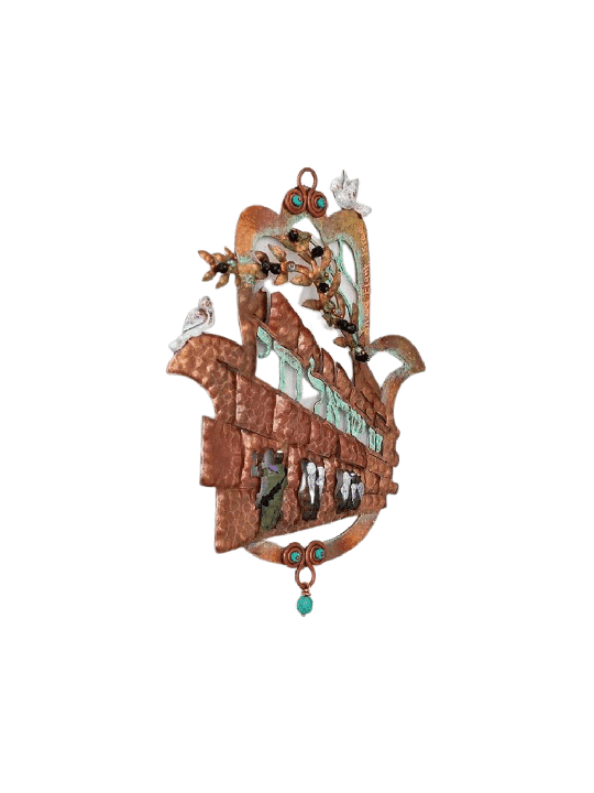Western Wall with Am Yisrael Chai Hamsa Wall Hangi , Hamsa Wall Art ,