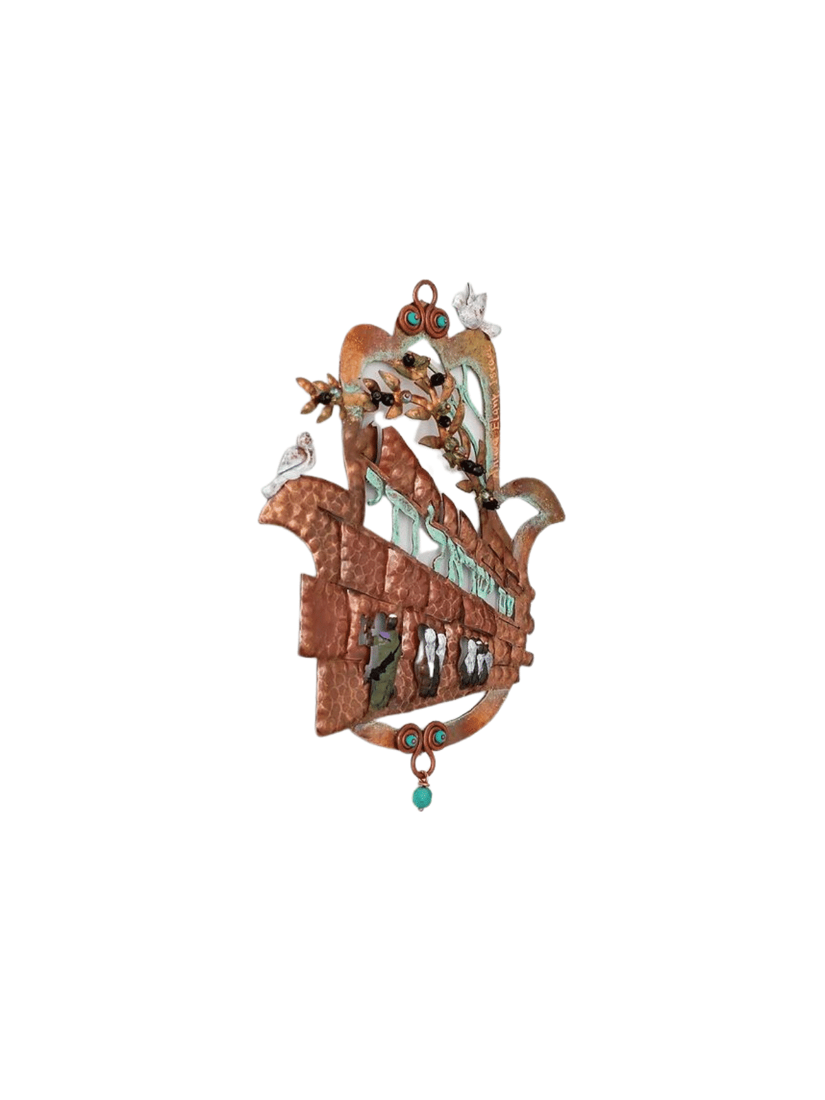 Western Wall with Am Yisrael Chai Hamsa Wall Hangi , Hamsa Wall Art ,