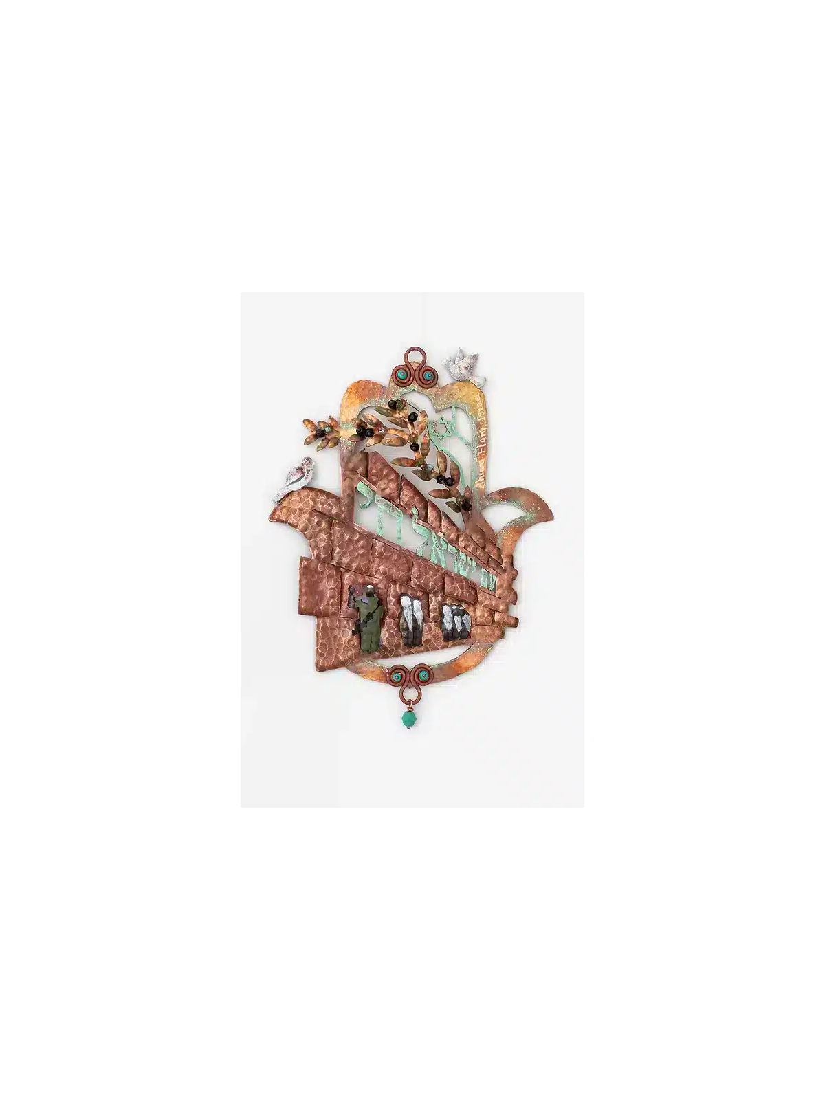 Western Wall with Am Yisrael Chai Hamsa Wall Hangi , Hamsa Wall Art ,