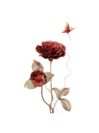 Sculpture 3D spéciale de deux roses rouges avec papillon, gif de mariage juif