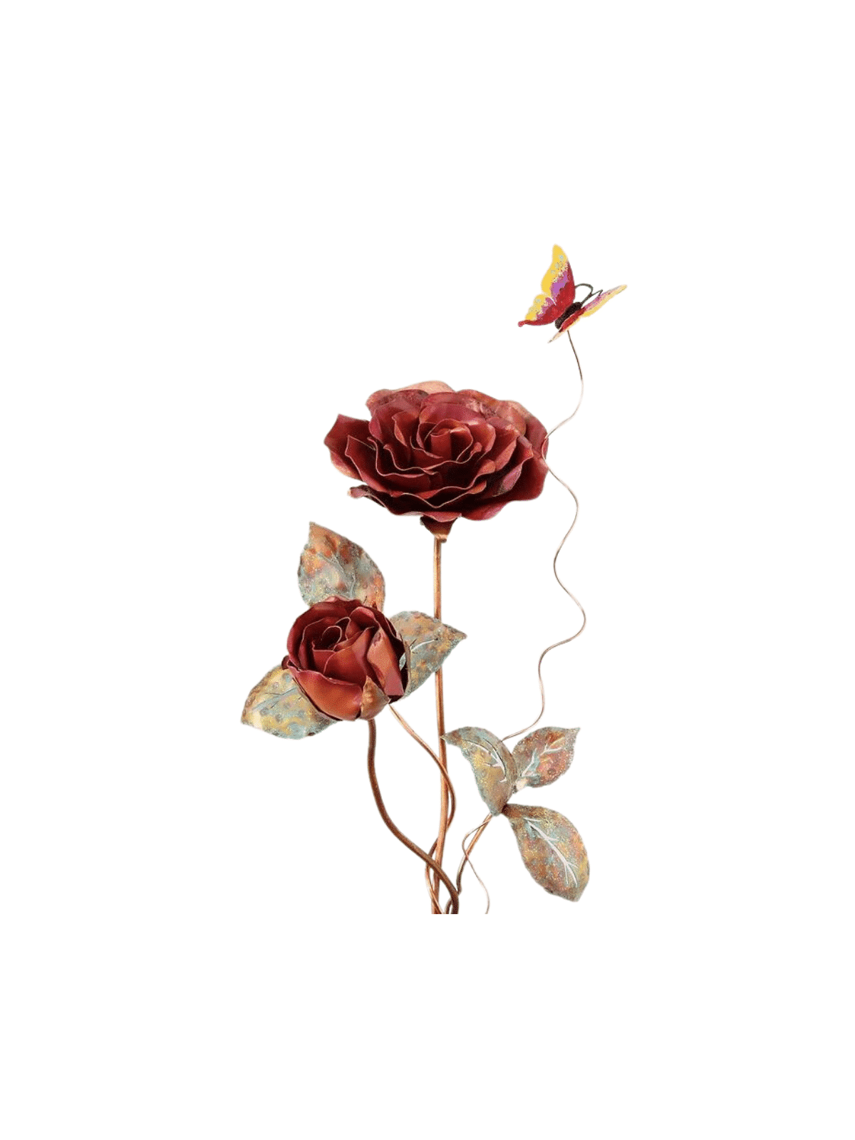 Sculpture 3D spéciale de deux roses rouges avec papillon, gif de mariage juif
