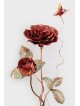 Sculpture 3D spéciale de deux roses rouges avec papillon, gif de mariage juif