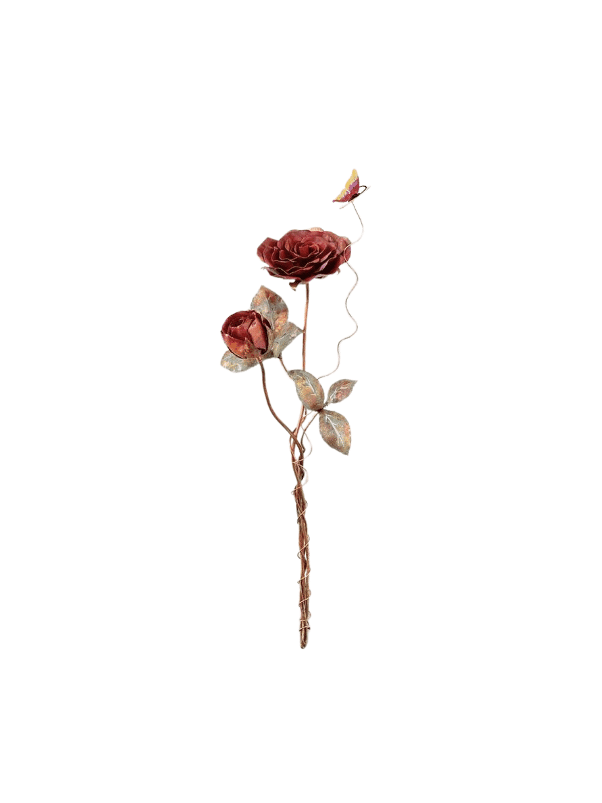 Sculpture 3D spéciale de deux roses rouges avec papillon, gif de mariage juif