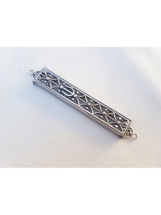 Couverture Mezuzah en filigrane yéménite unique et carrée, cadeaux Tu B'Av, est
