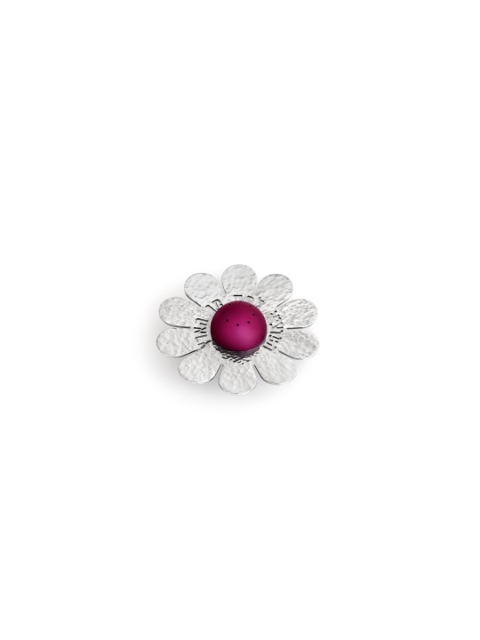 Salière florale martelée avec bénédiction hébraïque, pendaison de crémaillère juive