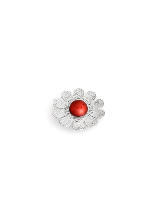 Salière florale martelée avec bénédiction hébraïque, pendaison de crémaillère juive