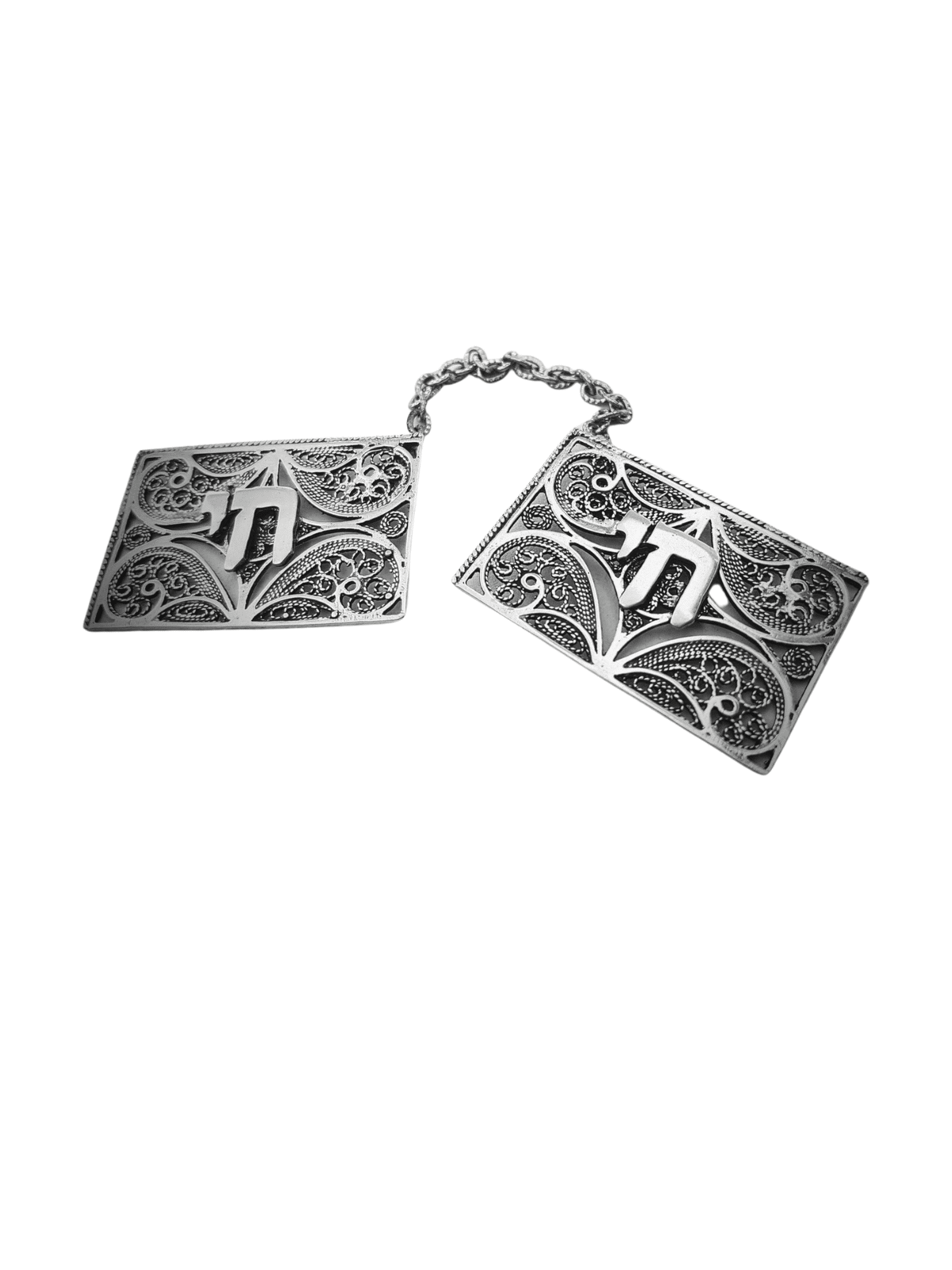 Traditional Filigree Silver Chai Tallit Holders , Passover Gifts , Isr