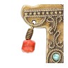Ancient Brass Wall Good Luck Hamsa with Colored Beads... | Metal Hamsa
