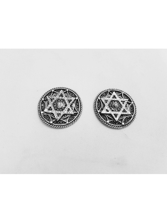 מגן דוד כסף קליפס טלית בצורת משושה , מתנות לפסח , א