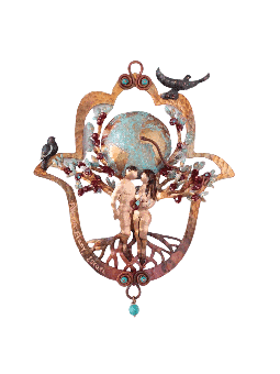Superbe Hamsa creuse 3D avec épisode Genesis, cadeaux de mariage juif,