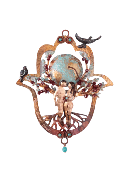 Superbe Hamsa creuse 3D avec épisode Genesis, cadeaux de mariage juif,
