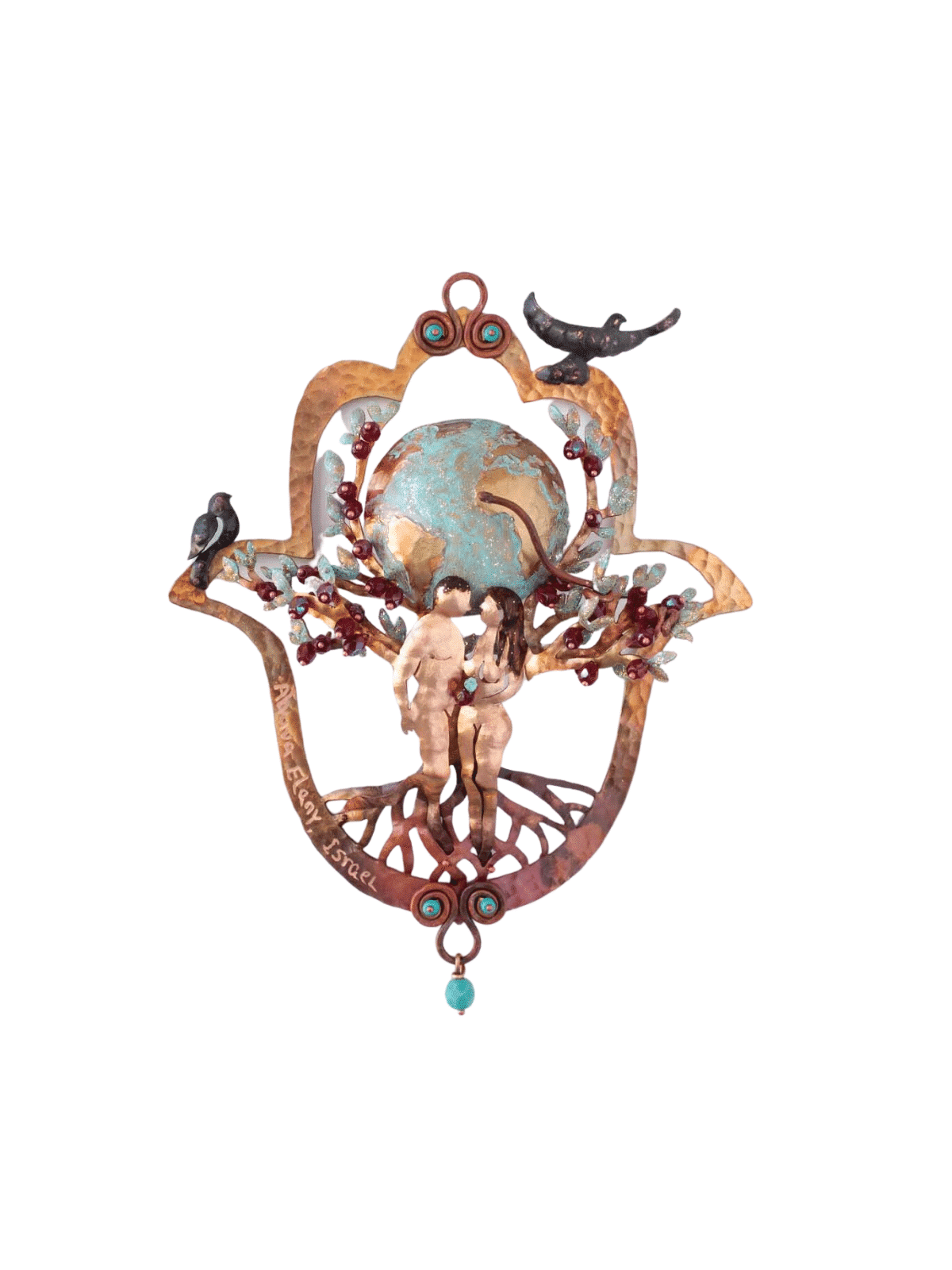 Terrific 3D Hollow Hamsa With Genesis Episode , Jewish Wedding Gifts ,